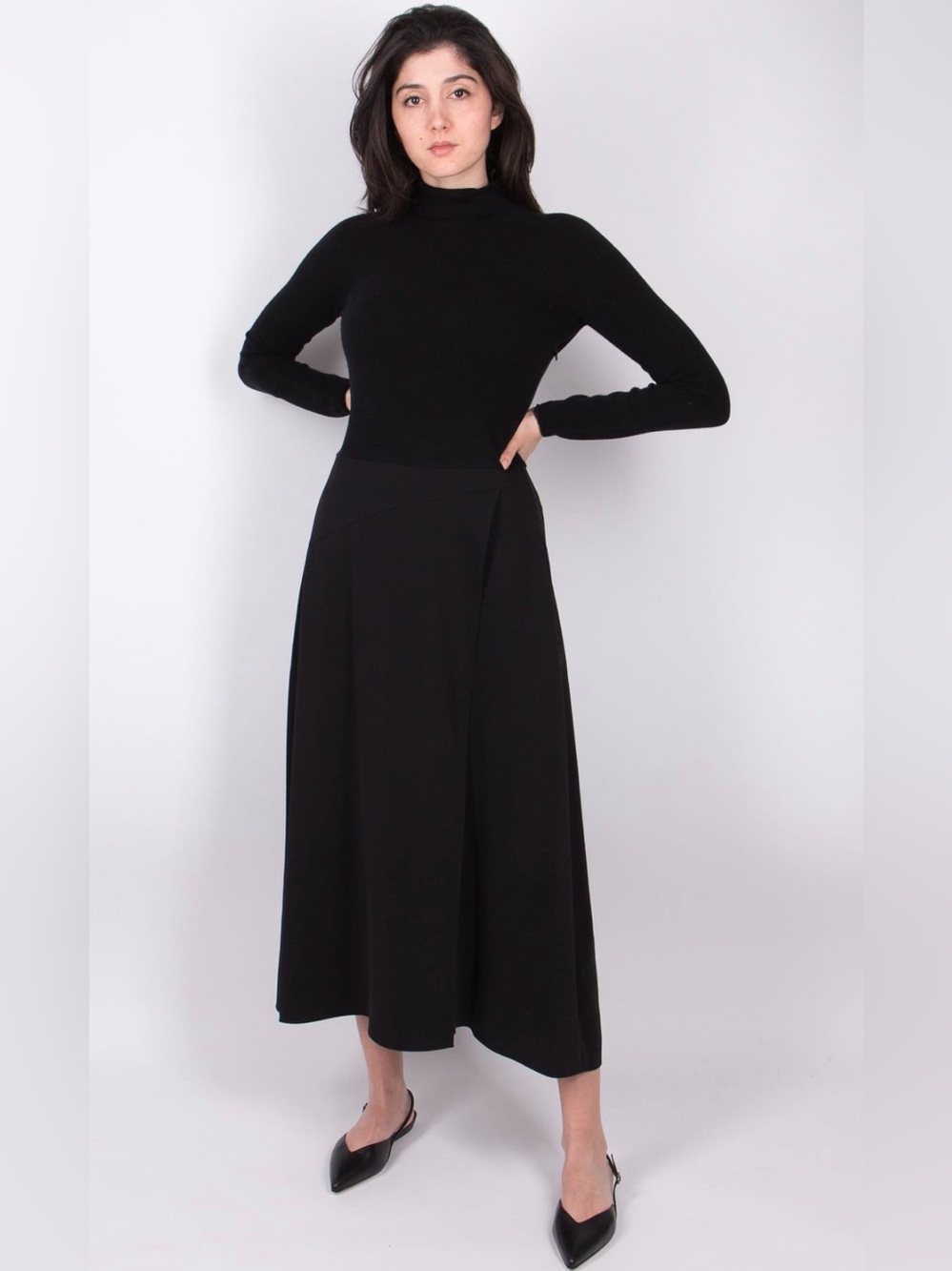 VINCE MIXED MEDIA OPEN BACK DRESS BLACK V796651423